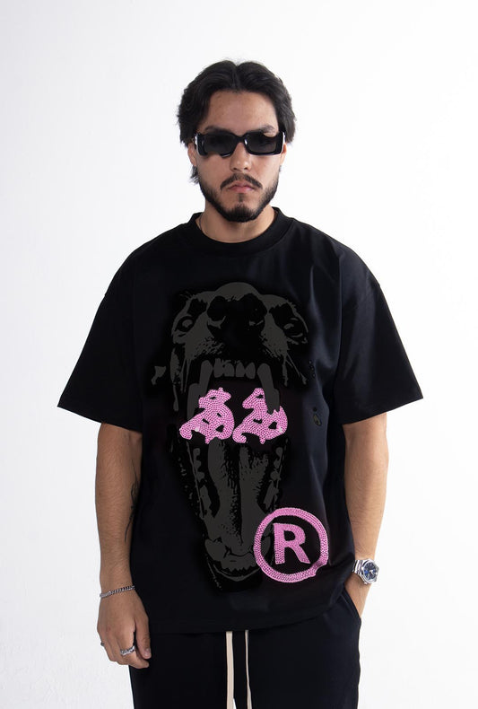 Playera "Ethernal Hunger" Pink Edition 305 Gsm Negra