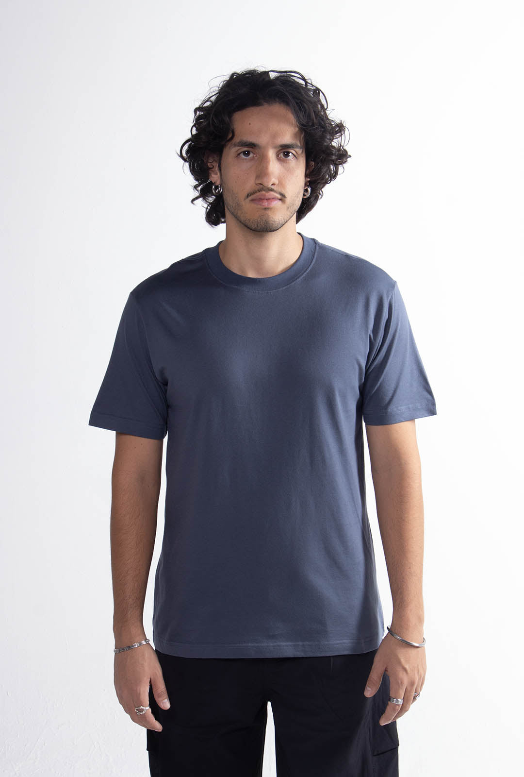 Playera Mid Blue Slim Fit 200 GSM