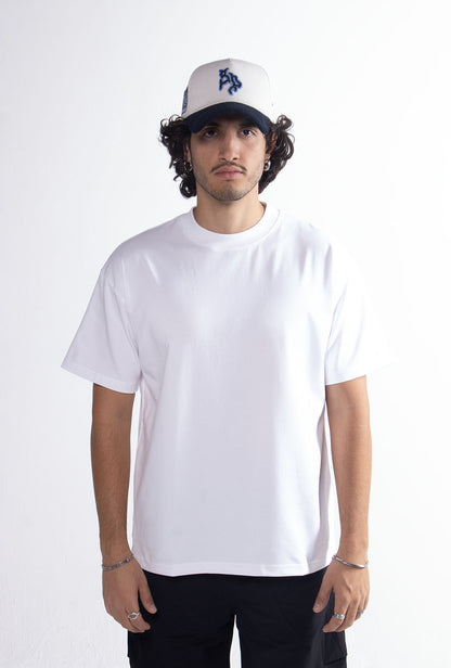 Playera Semi Oversize Blanca Gramaje 305