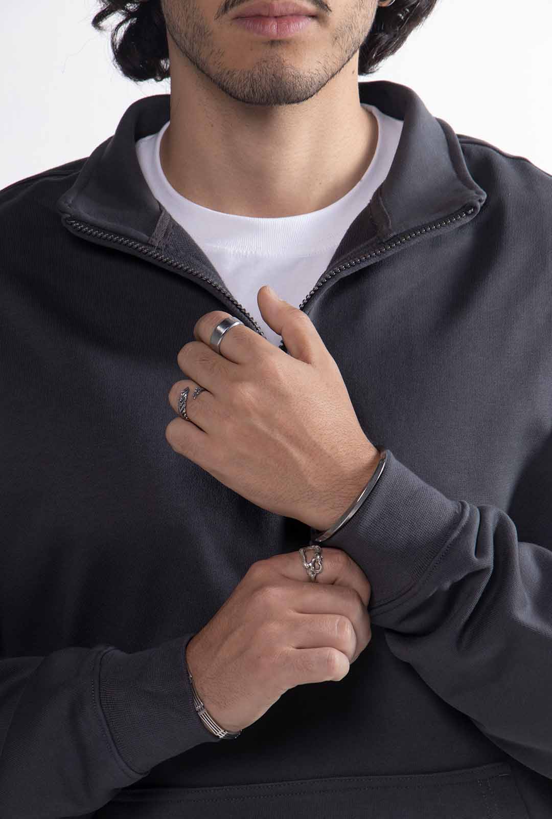 Quarter Zipper Grey Tracksuit