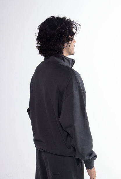 Quarter Zipper Grey Tracksuit