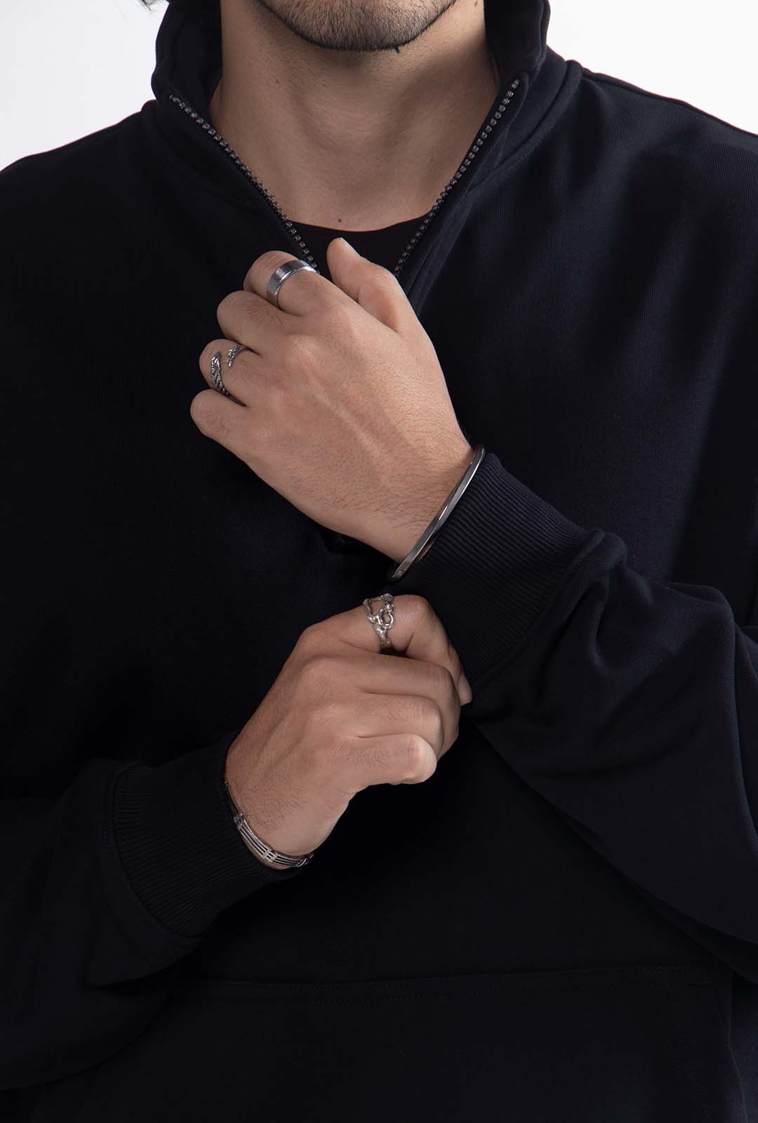 Quarter Zipper Black Tracksuit