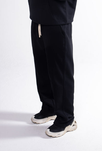 Quarter Zipper Black Tracksuit
