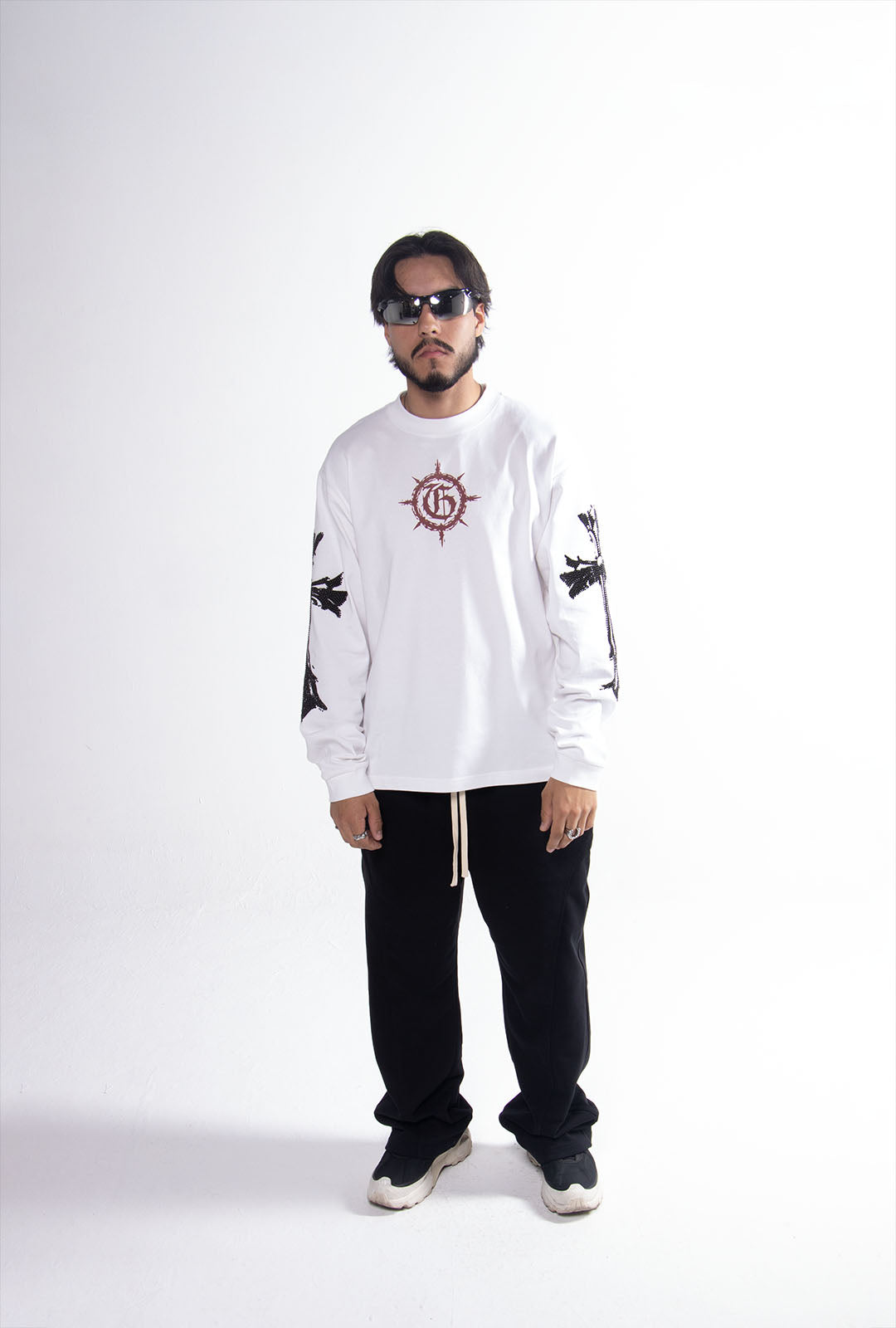 Playera "Hope Chrome" Manga Larga 275 Gsm Blanca