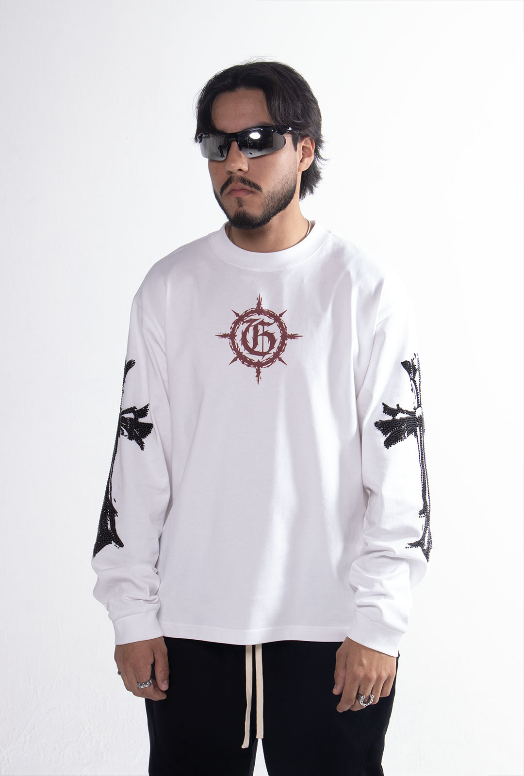 Playera "Hope Chrome" Manga Larga 275 Gsm Blanca