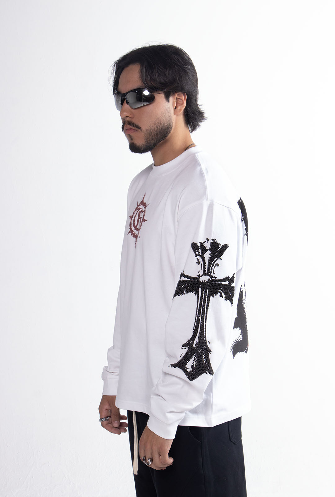 Playera "Hope Chrome" Manga Larga 275 Gsm Blanca