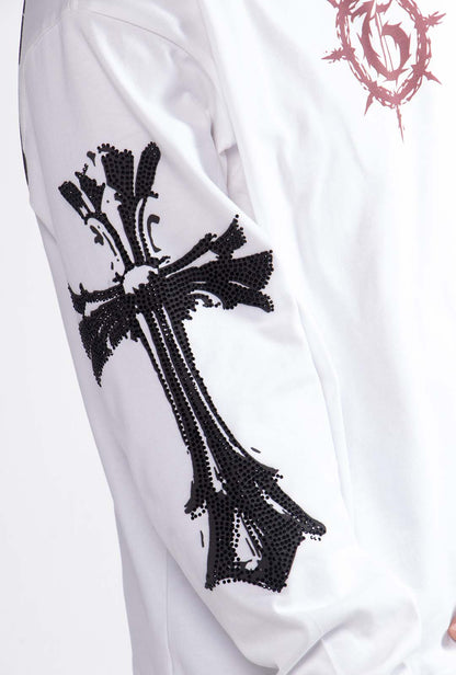 Playera "Hope Chrome" Manga Larga 275 Gsm Blanca