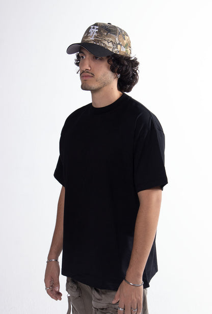 Playera Semi Oversize Negra Gramaje 305