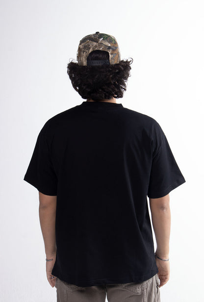 Playera Semi Oversize Negra Gramaje 305