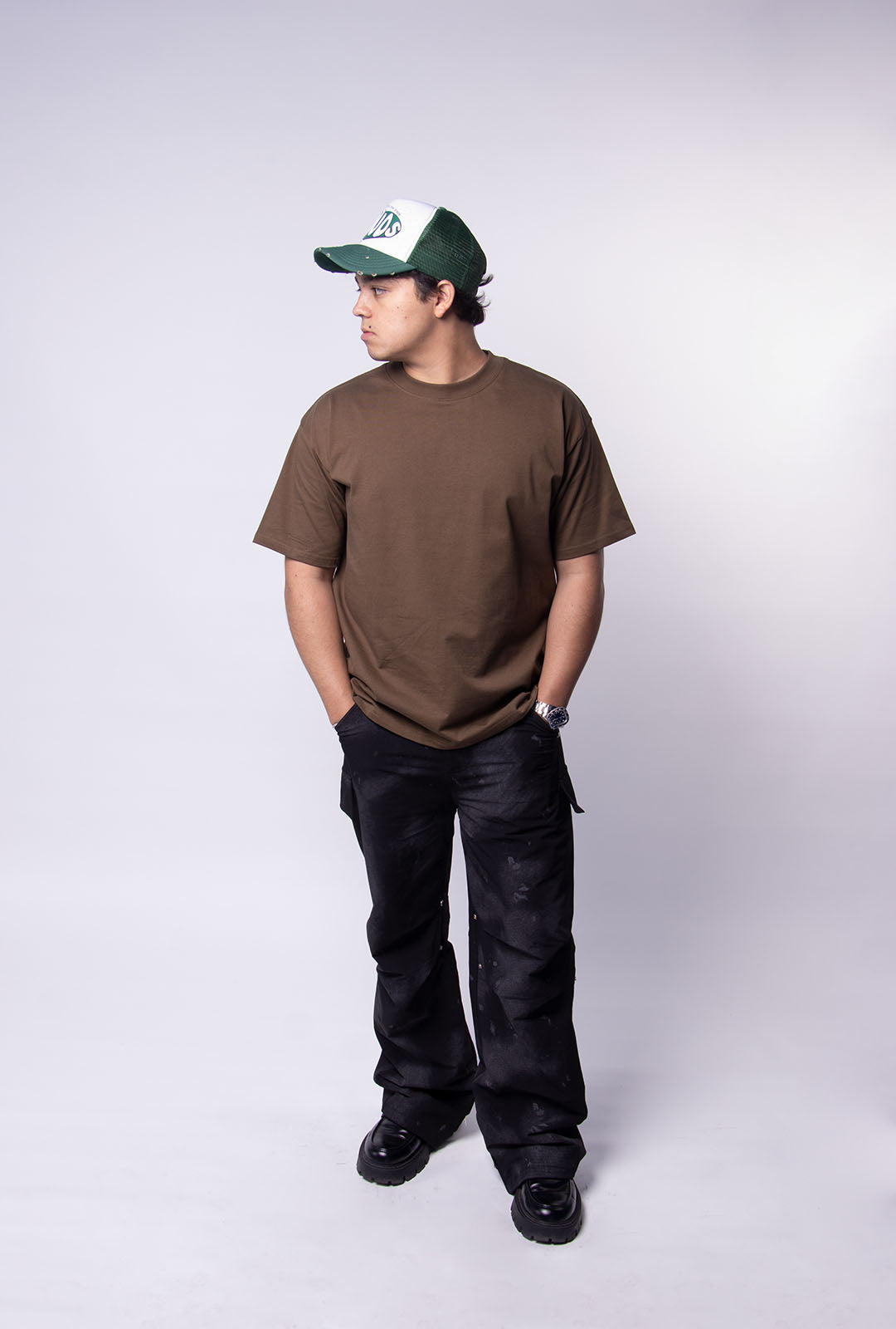 Playera Semi Oversize Dark Coffee Gramaje 305