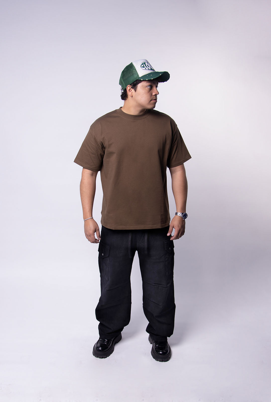 Playera Semi Oversize Dark Coffee Gramaje 305