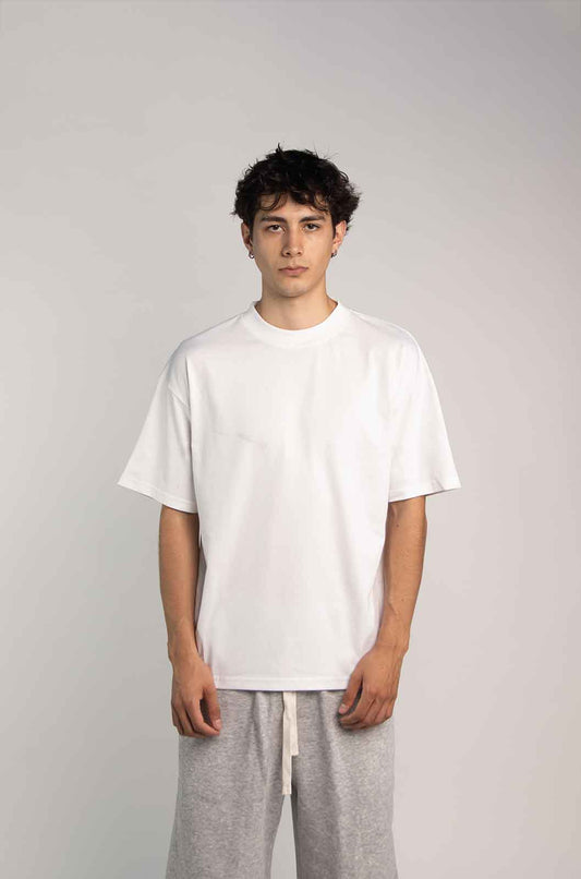 Playera Semi Oversize Blanca 245 gsm MAYOREO