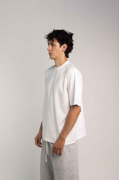 Playera Semi Oversize Blanca 245 gsm MAYOREO