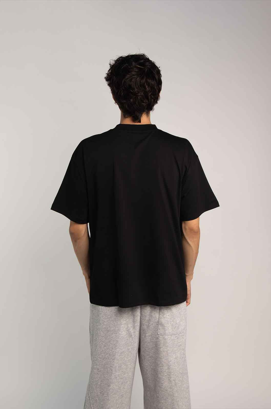 Playera Semi Oversize Negra 245 gsm MAYOREO