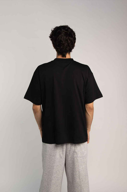 Playera Semi Oversize Negra 245 gsm MAYOREO