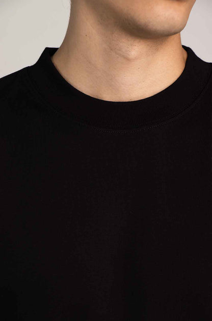 Playera Semi Oversize Negra 245 gsm MAYOREO