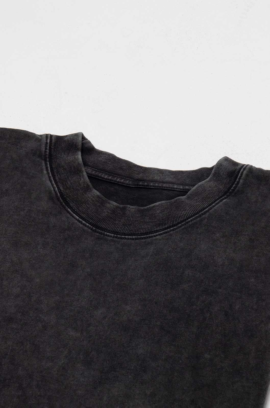 Playera Oversize Negro Deslavado Gramaje 260